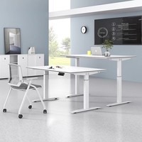 Table de formation pliable en métal réglable électriquement, table de conférence longue, bureau de réunion avec système de réglage de la hauteur