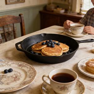 Sartén de <span class=keywords><strong>Hierro</strong></span> Fundido de 12 Pulgadas <span class=keywords><strong>con</strong></span> Doble Asa, Resistente al Óxido, Pre-Sazonada, Utensilio de Cocina Versátil - Product Image 1