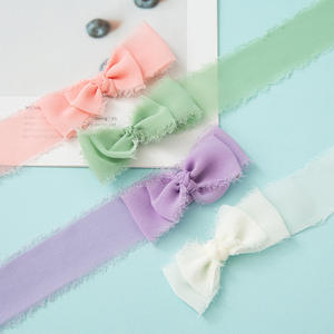 Ruban en Chiffon et Satin Effiloché à la Main Style Classique Largeur 4cm pour Fleurs de Mariage, Emballage Cadeau et Ruban Décoratif - Product Image 5