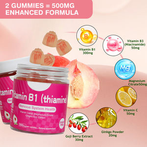 פרטי תווית ויטמין b מורכב מגנזיום ציטראט תיאמין למערכת העצבים ויטמין <span class=keywords><strong>b1</strong></span> גומות - Product Image 3