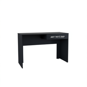 Scrivania per computer Acanto con 1 cassetto, in legno nero, per ufficio domestico - Product Image 1