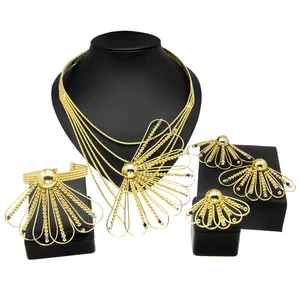 Morocco Prevail Beads Jewelry Set Indah Brasil Mode Kedatangan Baru Pesta Gadis Kalung Gelang Anting-Anting Set Perhiasan