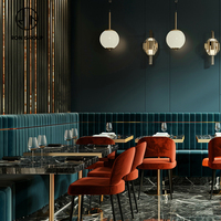 Banquette Courbe en Marbre Demi-Cercle pour Café et Restaurant, Ensemble Table-Chaise, Mobilier de Banquette Canapé