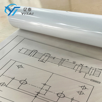 Papel de Calco Transparente Blanco de Poliéster para Dibujo CAD e Impresión, Rollo de 1 m