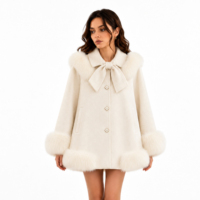 Veste en fausse fourrure de renard pour femmes, col rond, coupe régulière, douce et chaude, manteau d'hiver court, vente en gros personnalisée OEM ODM