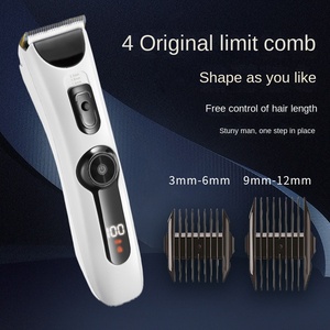 เครื่องโกนหนวดไฟฟ้าเซรามิกสำหรับผู้ชาย ชาร์จผ่าน USB กันน้ำ ใช้ในบ้านได้ 2 หัวโกน ปรับความยาวได้ ภาษาอังกฤษ - Product Image 2