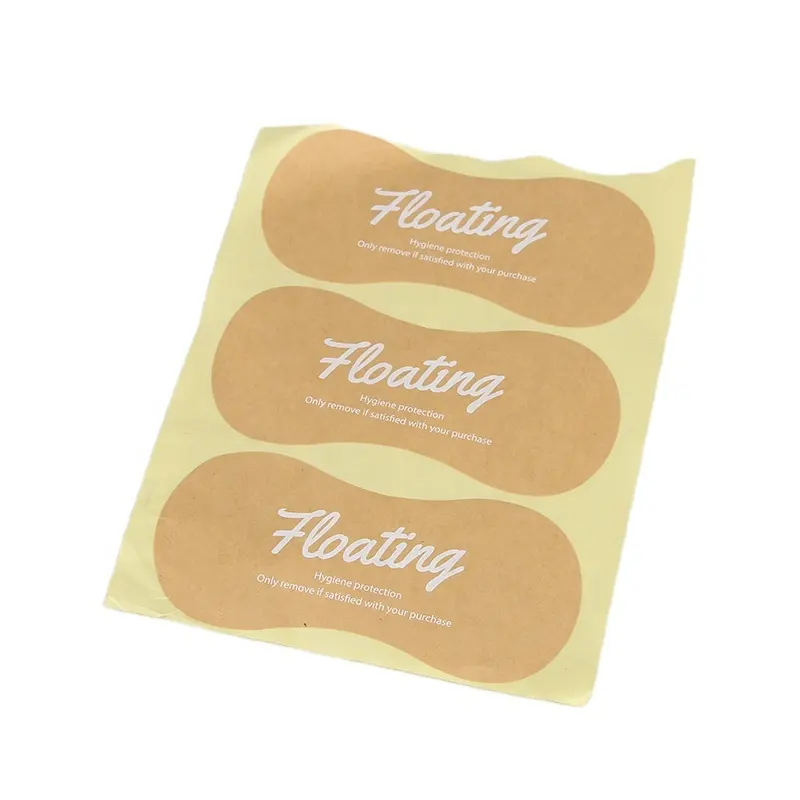 White Brand LOGO Yellow Kraft Paper Swimsuit Sticker Bikini Liner Swimwear Hygiene Sticker