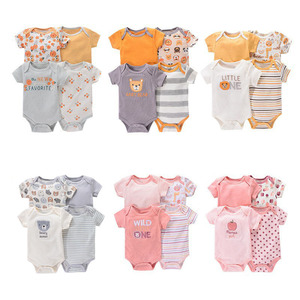 Body Estivo a Maniche Corte in Cotone per Neonati, Prezzo all'Ingrosso, Set di 3 Pezzi per Bambini 0-1 Anno - Product Image 1