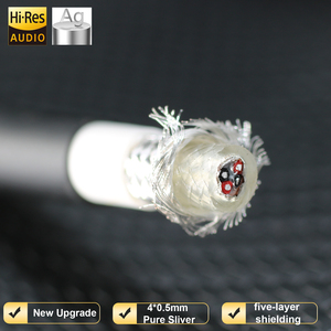 Hifi Audiophile Yivo 7Mm Bất 99.999 Tinh Khiết Bạc Âm Thanh Lớp Kết Nối Cáp Tín Hiệu 0.5Mm X 4 Bện Lá Loa Máy Chiếu - Product Image 3
