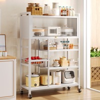 Étagère de rangement moderne pour cuisine, pour four à micro-ondes, sur pied, trois niveaux, en métal, avec design imperméable