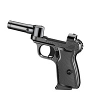 Nouveau créatif durable en acier inoxydable pliant pistolet à flamme briquet gonflable coupe-vent puissant flamme Portable cuisine Spray