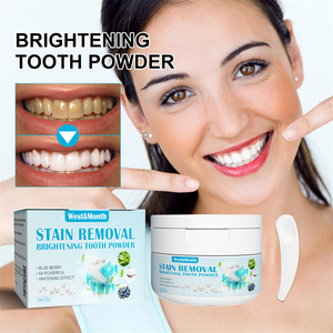 Poudre blanchissante pour les dents West Month au bicarbonate <span class=keywords><strong>de</strong></span> <span class=keywords><strong>soude</strong></span>, élimination des taches, éclaircissement, protection des gencives, élimination <span class=keywords><strong>de</strong></span> la mauvaise haleine - Product Image 1