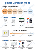 Rail lumineux magnétique intelligent sans fil DC48V à intensité variable, température de couleur 2700-6500K, compatible Tuya Zigbee Wifi2.4G
