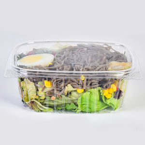 علبة طعام بلاستيكية شفافة مستطيلة الشكل سعة 32 أونصة للاستخدام مرة واحدة، مصنوعة من مواد آمنة للحيوانات الأليفة، مع غطاء لتعبئة الفواكه والسلطات - Product Image 1