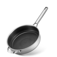 Casserole antiadhésive, en acier inoxydable résistant aux rayures avec couvercle en verre, design moderne, facile à manipuler
