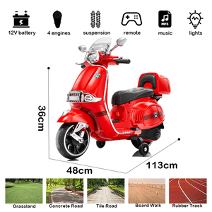 Motocicleta de Juguete con Control Remoto, Luces LED MP3 de 12V, Ruedas de Entrenamiento, Arranque Lento, OEM ODM - Product Image 3