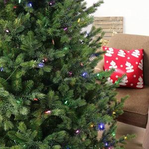 Yiwu Design High Quality Standing Christmas <b>Tree</b> PE&PET Green with <b>LED</b> Lights Foldable 210cm Indoor Use - Product Image 3