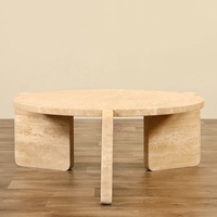 Table basse en marbre blanc de Carrare de luxe Nordic Light Table à thé en pierre naturelle minimaliste pour salon d'appartement moderne