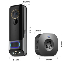 4MP thông minh liên lạc không dây 5200mAh Pin cloudedge từ xa thông minh chuông cửa máy ảnh 2.4 Gam Wifi ống kính kép video chuông cửa máy ảnh - Product Image 1