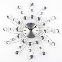 Luxury Home Decor Quartz Needle 3D Nordic Crystal Diamond Wall Clock for Living Room