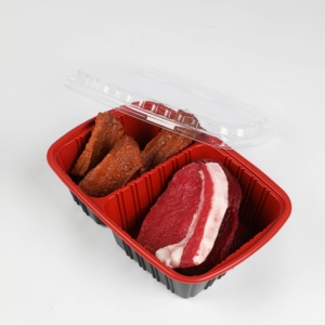 750ml 2 compartiments rouge et noir PP matériau flexible congélateur micro-ondes sécurité alimentaire récipient avec couvercle transparent - Product Image 3