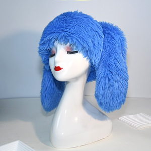 Gorro de invierno con orejas de conejo divertidas y lindas, cálido, de peluche suave, color caramelo, con letras, para negocios, playa y diversas ocasiones. - Product Image 2