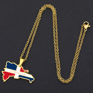 Collier tendance en acier inoxydable plaqué or 18 carats de haute qualité avec pierre naturelle, cadeau pour femme, style dominicain, vente en gros - Product Image 3