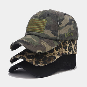 Nuevo bordado EE. UU. Letras Bandera Lavado Rasgado Pato Camo Parche Sombrero para el sol Mujeres al aire libre Gorras <span class=keywords><strong>de</strong></span> béisbol para hombres - Product Image 6
