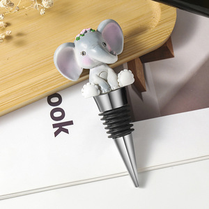 Cute Cartoon Elephant Wine <b>Bottle</b> <b>Stopper</b> Zinc Alloy Pink Blue Elephant Wedding Party Gift Sealing Plug - Product Image 4