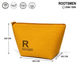 Bolsa de Maquillaje Trapezoidal Amarillo Mostaza de Neopreno 9x8x11cm, Mini Neceser de Viaje con Cierre, Almacenamiento de Cosméticos, Tela Gruesa y Suave, Color Personalizado - Product Image 1