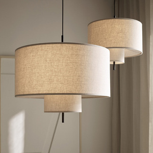 Nordic Style Fabric Pendant <b>Light</b> Round E27 Led Anti Glare For Living Room <b>Dining</b> Room Hotel - Product Image 1