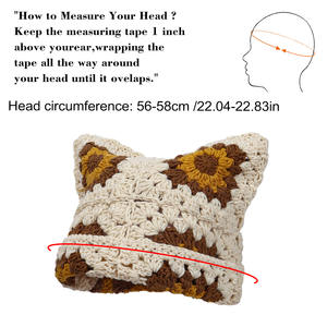 Alta calidad ahueca hacia fuera Boho colorido Grunge hecho a mano Patchwork tejido fiesta lindo Punk gótico gato oreja gorro ganchillo sombrero - Product Image 6