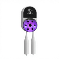 Support mural sans perçage pour brosse à dents avec désinfectant UVC, à détection automatique par capteur de mouvement, 2 emplacements