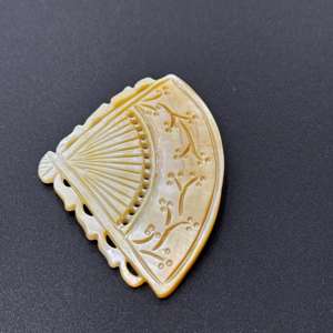 โบราณรูปพัดเก่าแกะสลักของแม่ธรรมชาติของไข่มุกแกะสลักของแม่ธรรมชาติของไข่มุกอัญมณีมุก - Product Image 4