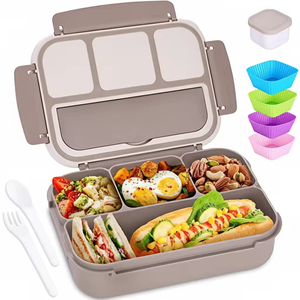 2 Compartment Children Bento Reusable Heatable Leak Proof Freshness Preservation Food Storage Folding Kids <b>Lunch</b> <b>Boxes</b> - Product Image 1