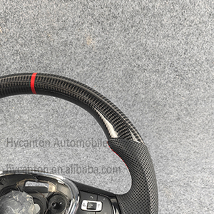 พวงมาลัยรถหนังคาร์บอนไฟเบอร์แบบเจาะรูสำหรับ VW Passat Tiguan POLO Lamando Golf Sagitar - Product Image 6