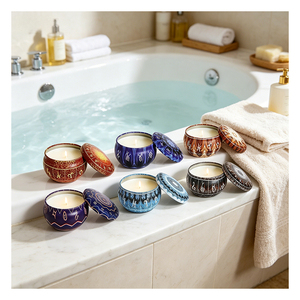 บรรจุภัณฑ์เทียนหอมน่ารักแบบใหม่พร้อมฝาสีขาวสำหรับของขวัญเทียนหอมจากถั่วเหลืองแบบกำหนดเอง สำหรับจัดแสดงบนชั้นวางในร้านบูติก - Product Image 2