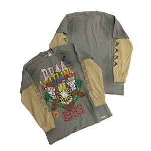 Camisetas DUAA de Manga Larga con Estampado Hip Hop y Pedrería, Oversize, para Hombre, 100% Algodón, Nuevo 2026 - Product Image 1