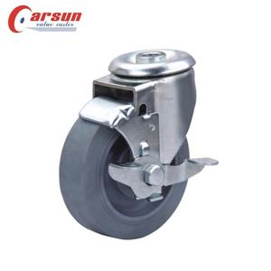 Roulettes à rivets creux 3/4/5/6 pouces pivotantes avec roues en nylon/caoutchouc/TPR/polyuréthane, roulement à billes, frein durable - Product Image 3