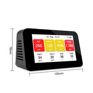 Medidor de CO2 Multifuncional, Analizador de Gases PM2.5 para Interiores, Detector de PM2.5, PM1.0, PM10, TVOC y CO2, Monitor de Calidad del Aire de Escritorio - Product Image 1