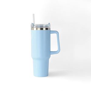 2024 New Design Adventure Outdoor Vacuum Metal Cup Stainless Steel Travel Mug 40oz Tumbler <b>with</b> <b>Straw</b> and Handle - Product Image 4