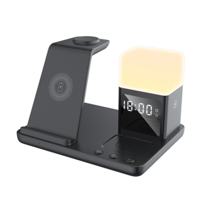 Chargeurs sans fil pour plusieurs appareils 15W 6 en 1 <span class=keywords><strong>Chargeur</strong></span> sans fil portable avec <span class=keywords><strong>réveil</strong></span> Veilleuse Support de <span class=keywords><strong>chargeur</strong></span> sans fil - Product Image 6