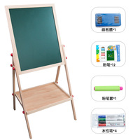 Chevalet magnétique double face en bois coloré, réglable en hauteur, 2 en 1, pour dessin, peinture, art, jouet éducatif pour enfants