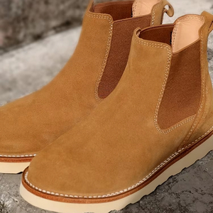 Bottes Chelsea en cuir véritable personnalisées pour hommes Semelle extérieure en <span class=keywords><strong>mousse</strong></span> de caoutchouc Hauteur cheville Style occidental pour bottes d'hiver - Product Image 5
