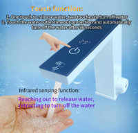 Robinet de salle de bain en cuivre à trou unique avec affichage numérique LED et détection tactile, technologie d'économie d'énergie Shuai Ziqi, design contemporain
