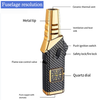 Nouveau briquet gonflable extérieur avec cadran en quartz impact direct grande torche en métal