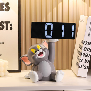 Lámpara de Escritorio Creativa y Popular con Diseño de Gato Tom Parlante, Reloj, Decoración de Escritorio - Product Image 5