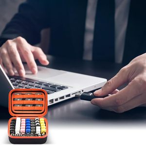 Estuche Portátil de EVA para Memorias USB con Correa, Capacidad para 44 Unidades y 9 Tarjetas SD, Organizador con Cierre - Product Image 6