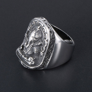 แหวนเทพเจ้าช้างไทย เครื่องประดับเงินสำหรับผู้ชาย ของขวัญ SA414 - Product Image 4