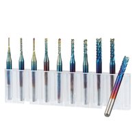 Fraise à queue simple RUIMENG en carbure de tungstène avec revêtement nano bleu, pour routeur CNC, HRC, sans direction de coupe, pour PCB, moules et plastique